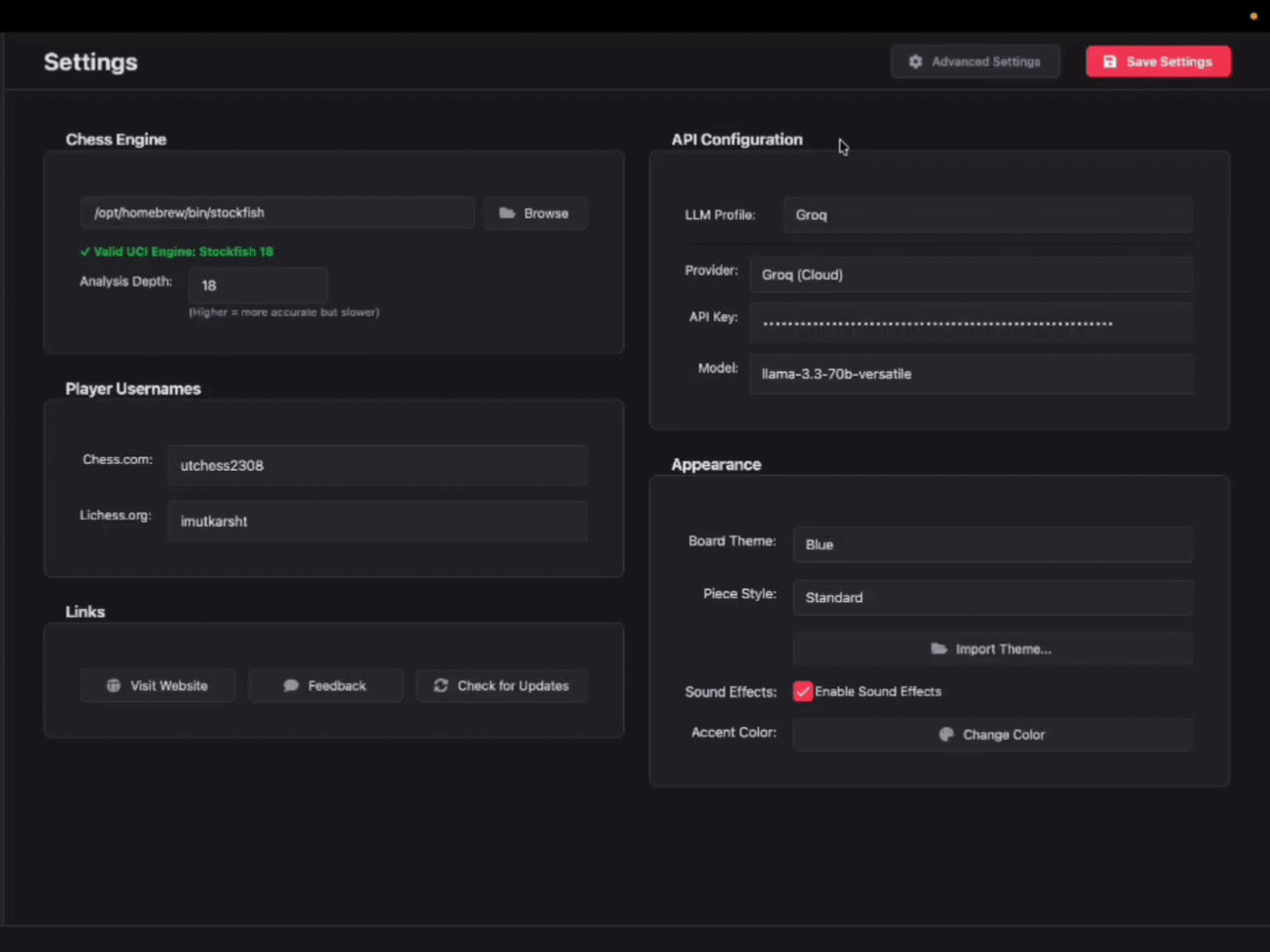 Settings basic/advanced toggle